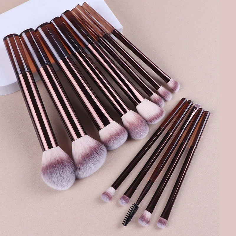 13-Piece Makeup Brush Set with Kabuki Blending Foundation Eyeshadow Blush Tools
