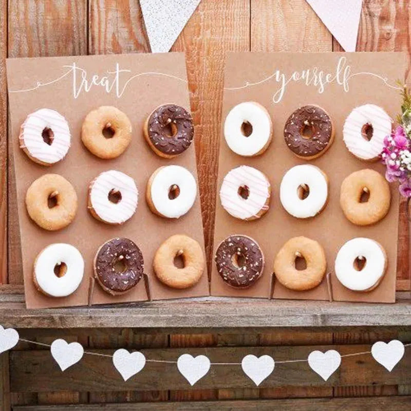 Wooden Donut Stand Wall Decor for Weddings and Parties - Dessert Display