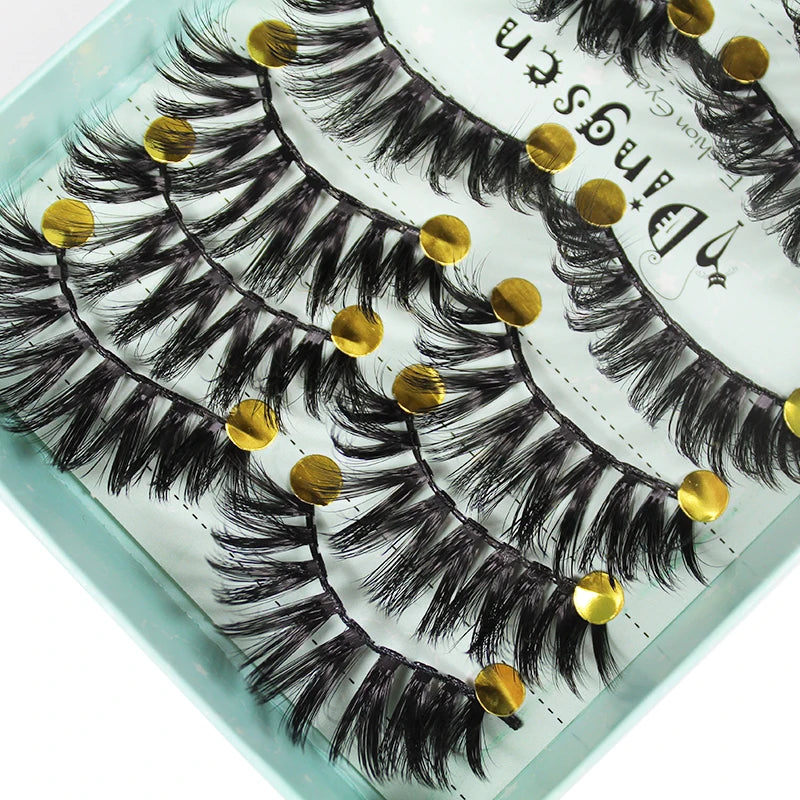 10 Pairs False 3D Fluffy Mink-Look Eyelashes - Natural, Reusable, Dramatic Volume