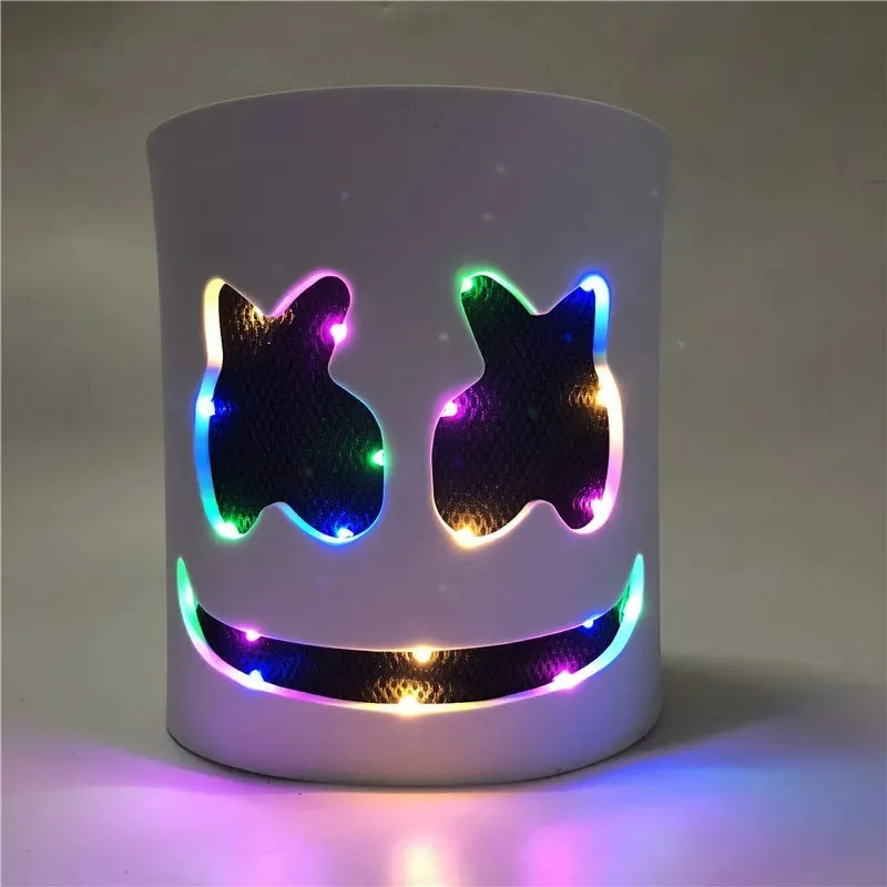 LED DJ Mask for Halloween Cosplay and Festivals with Flashing Glow Effect