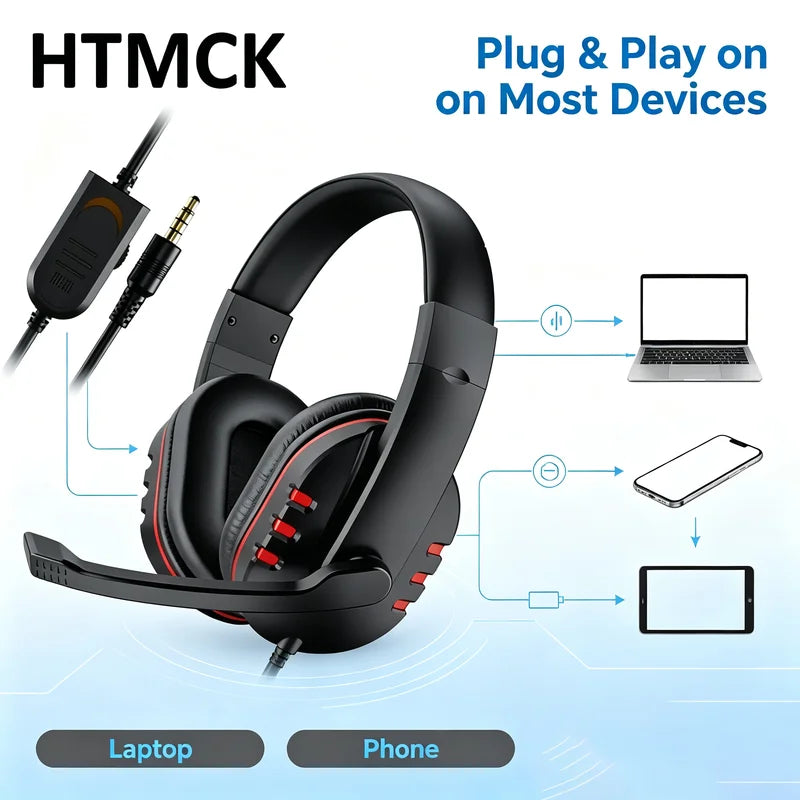 Wired Gaming Headset with Microphone for PS4 PC - Immersive Stereo Audio