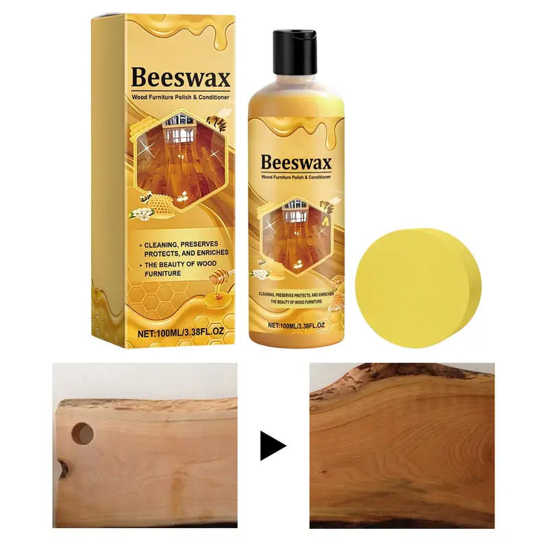 Wood Finish Wax Paste - 100ml Long-Lasting Shine & Dust Remover for Furniture Cabinets