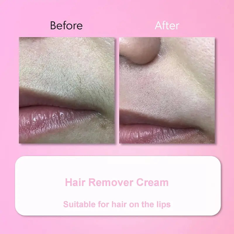 Facial Hair Remover Cream Kit for Women - Gentle, Quick 15-Minute Removal on Face & Chin