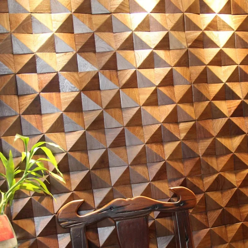 3D Wooden Mosaic Tile Acoustic Diffuser Panel for Studio & Wall Decor
