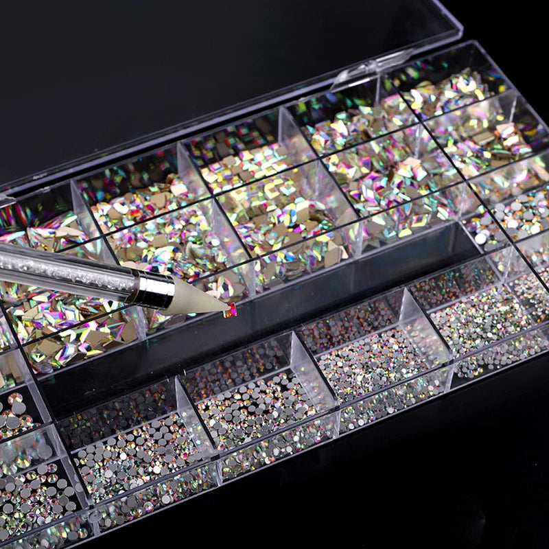 Multi-Style Nail Art Diamond Rhinestones Flat Bottom DIY Nail Jewelry