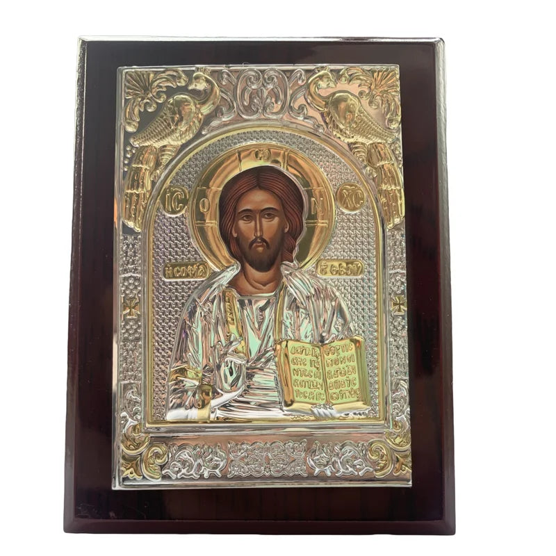 Orthodox Wood Jesus Icon Home Decoration Virgin Mary Cross Religious Wall Art