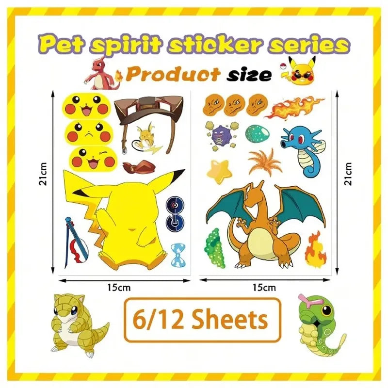 Puzzle Sticker Set for Phone Laptop Luggage Skateboard Kids Gift - 6/12 Sheets