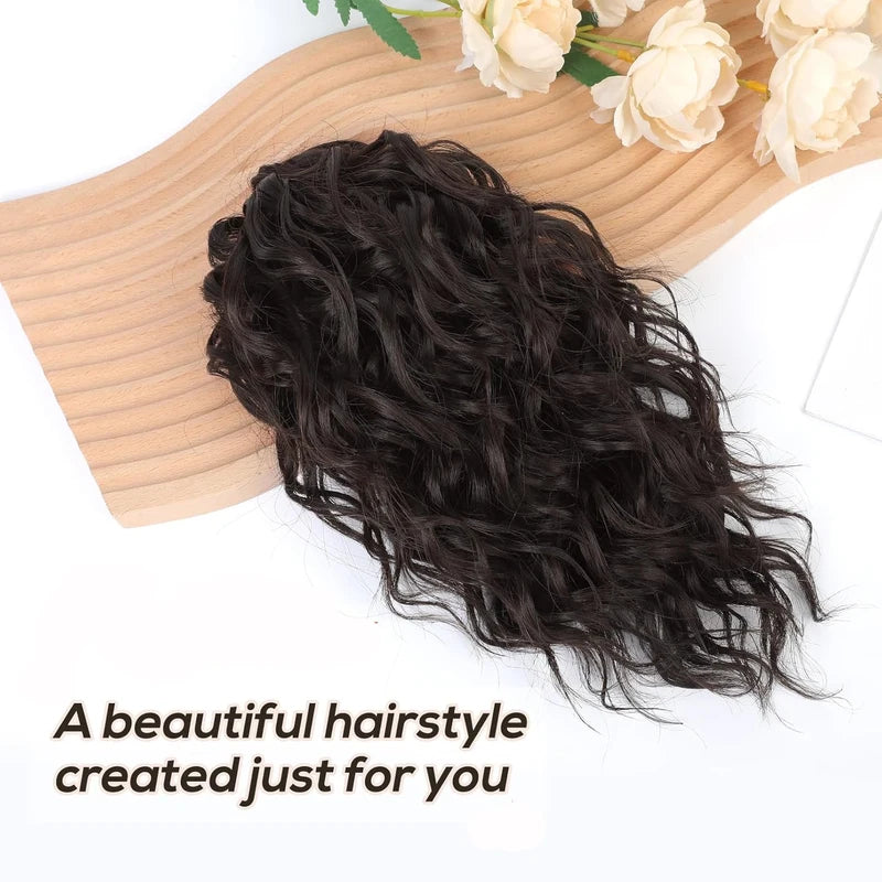 Short Curly Synthetic Claw Clip Ponytail Hair Extensions for Women - High Temperature Fiber Ponytail Hairpiece