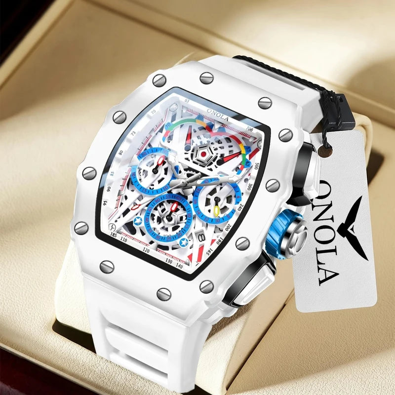 Multifunctional Waterproof Silicone Watch - Casual Quartz Timepiece for Men