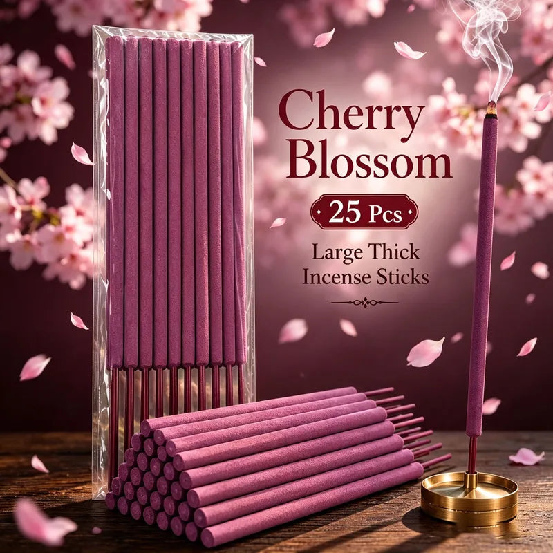 Giant Sakura Scented Incense Sticks - 27cm Slow-Burning Aromatherapy for Home & Garden