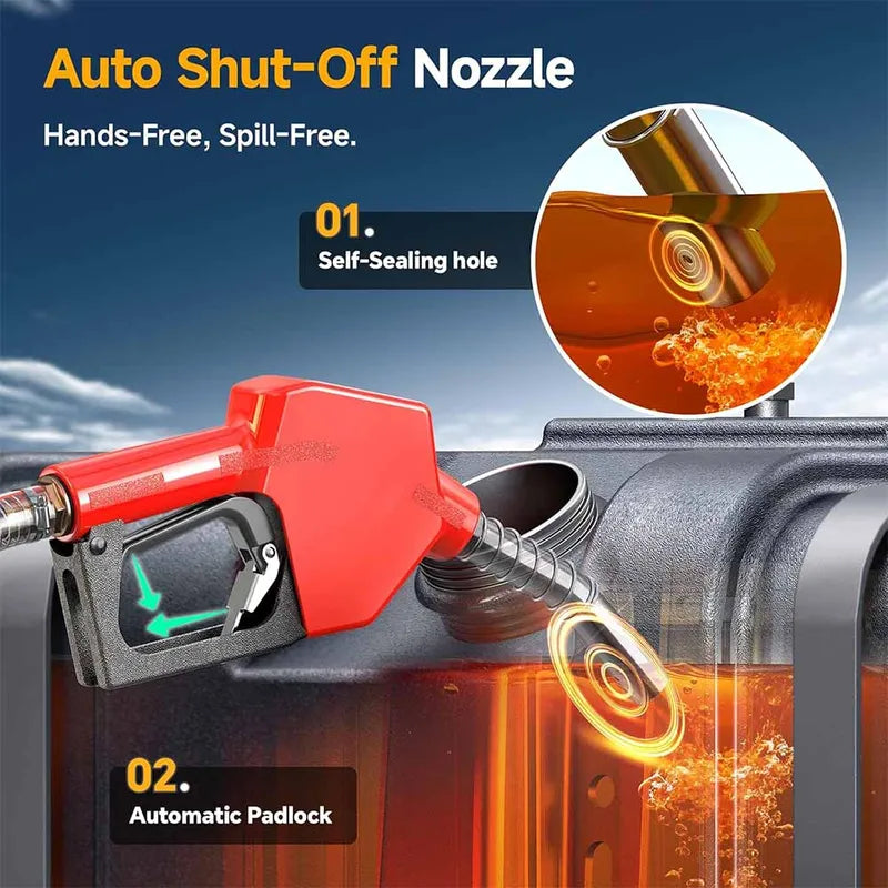 Cordless Fuel Transfer Pump Kit 12GPM for Diesel Kerosene with 2 Hoses & 18V Battery