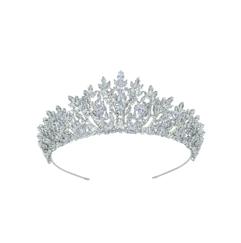 Luxury Bridal Tiara Crown for Wedding & Prom - Cubic Zirconia Headpiece