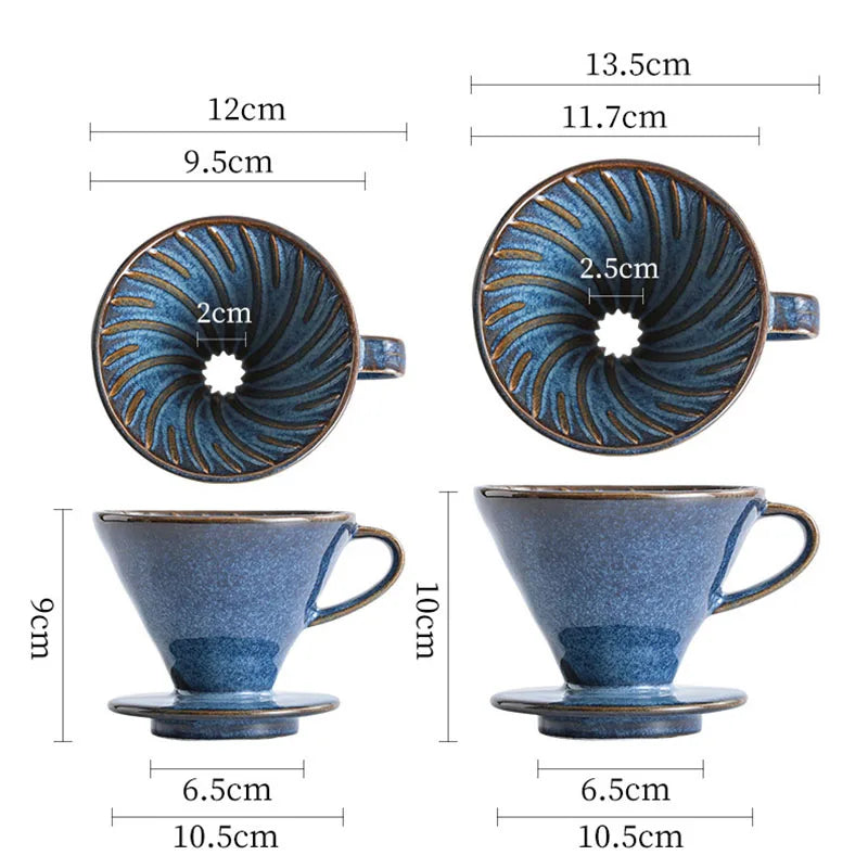Reusable Ceramic Coffee Filter Cup for Drip Coffee Maker - V Style Funnel