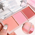 Three-Color Blush Powder for Natural Matte Finish - Multiple Shades
