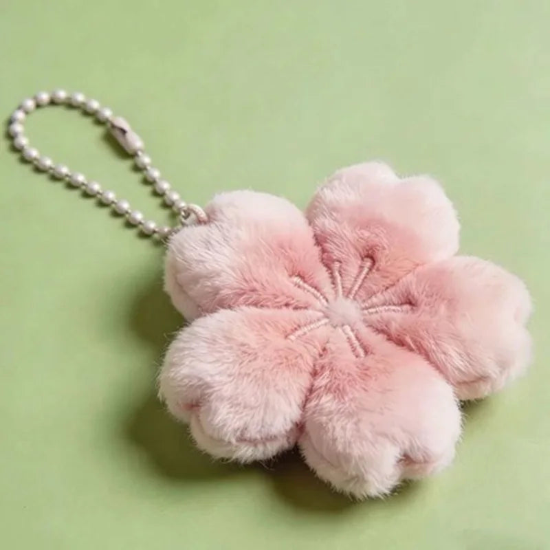 Healing Plush Doll Pendant Keychain for Bag Decoration - Pink & Dark Red