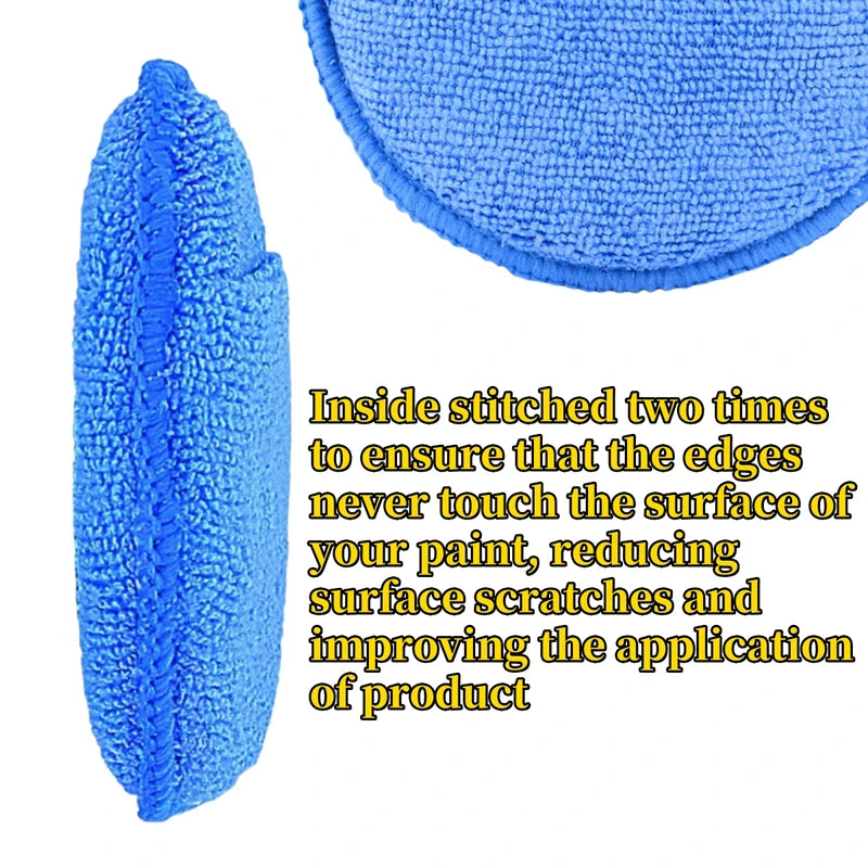 Microfiber Car Wax Applicator Pads Set - Reusable Buffing & Polishing Sponges