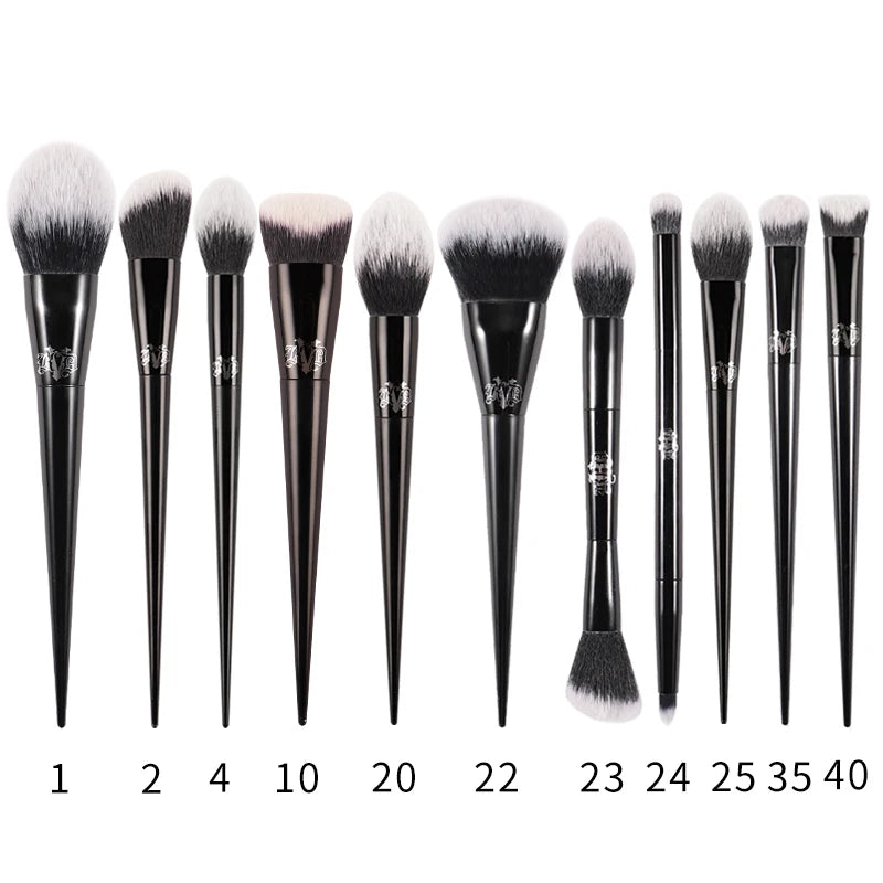 Makeup Brush Set with Foundation Blush Eyeshadow Concealer Sculpting Tools - KVD Style