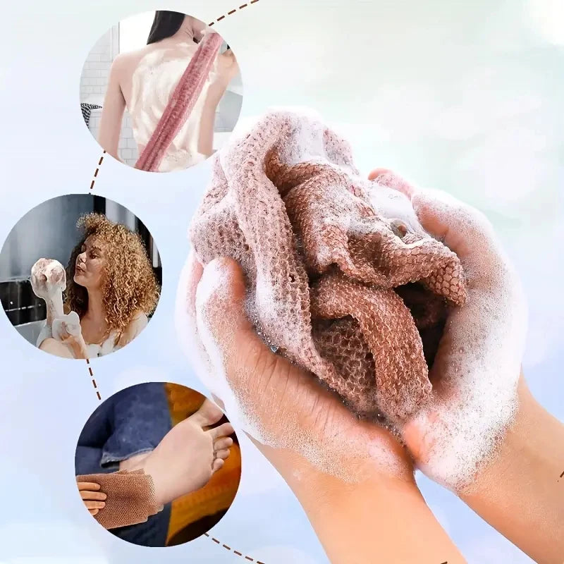 3-Pack Exfoliating Bath Loofah Towels Double-Sided Shower Scrubbers for Smooth Skin