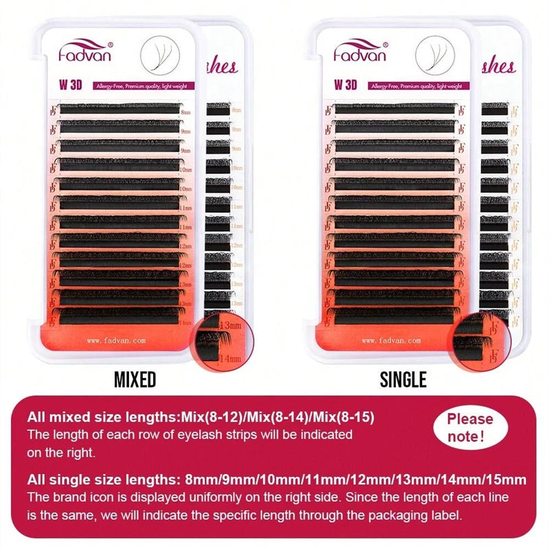False Eyelash Extensions 3D W-Shaped Faux Mink Natural Soft Black Eyelashes