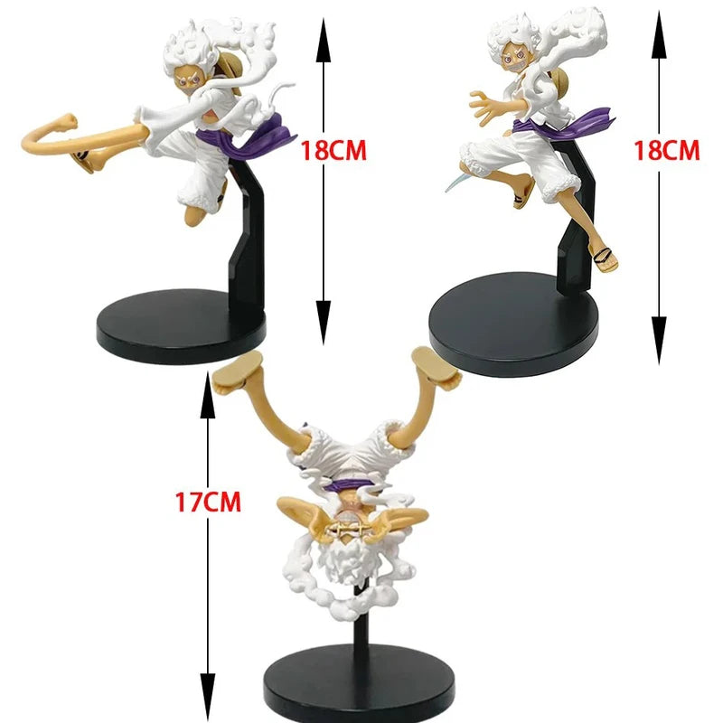 3 Pieces Monkey D Luffy Action Figures Model One Piece Gear 5 Sun God Nika PVC Toy Collection