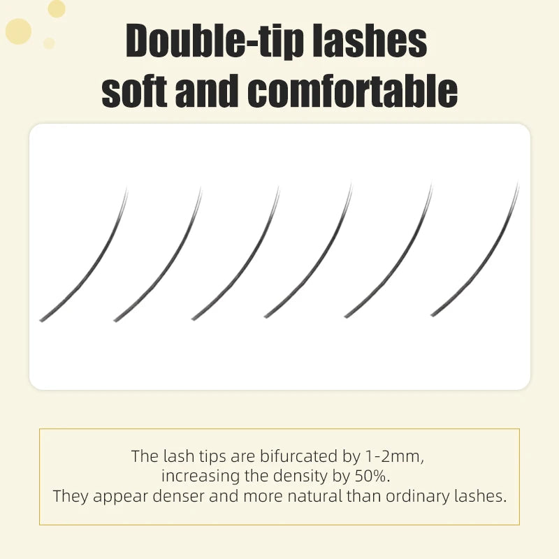 False Eyelash Extensions Flat Tips - Matte Black, Soft, Natural Look