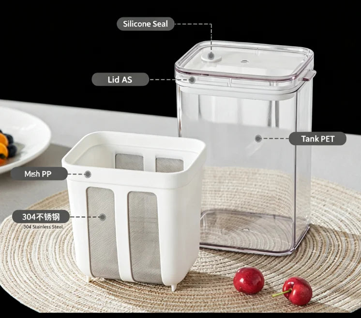 Stainless Steel Greek Yogurt Maker & Cheese Separator Kit - Fridge Cold Filter with Mesh Basket