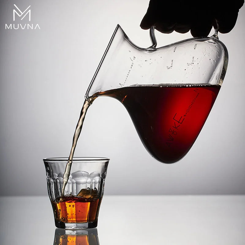 Handmade Glass Coffee Tornado Pitcher 450ML Heat-Resistant Pouring Sharing Pot