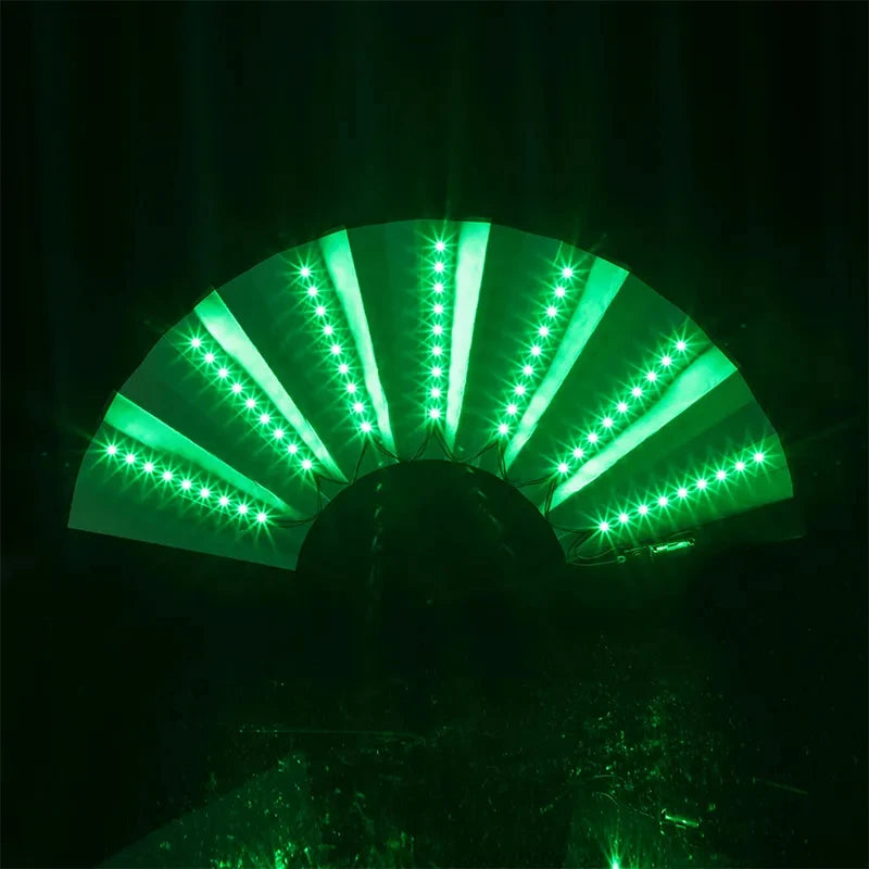 Glow Folding LED Fan for Parties Raves Events Halloween Christmas Stage Show