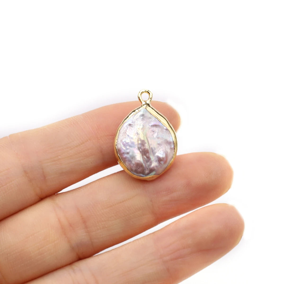 Purple Freshwater Pearl Pendant Drop Shape Jewelry Charm 14x21mm for DIY Necklace Earrings
