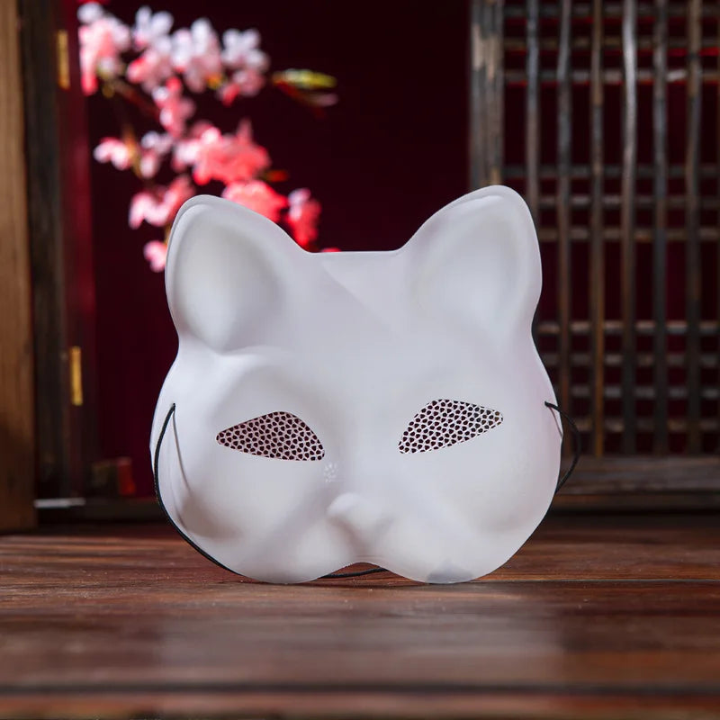 DIY Unpainted Cat Face Mask for Halloween Party & Cosplay - PVC Masquerade Prop