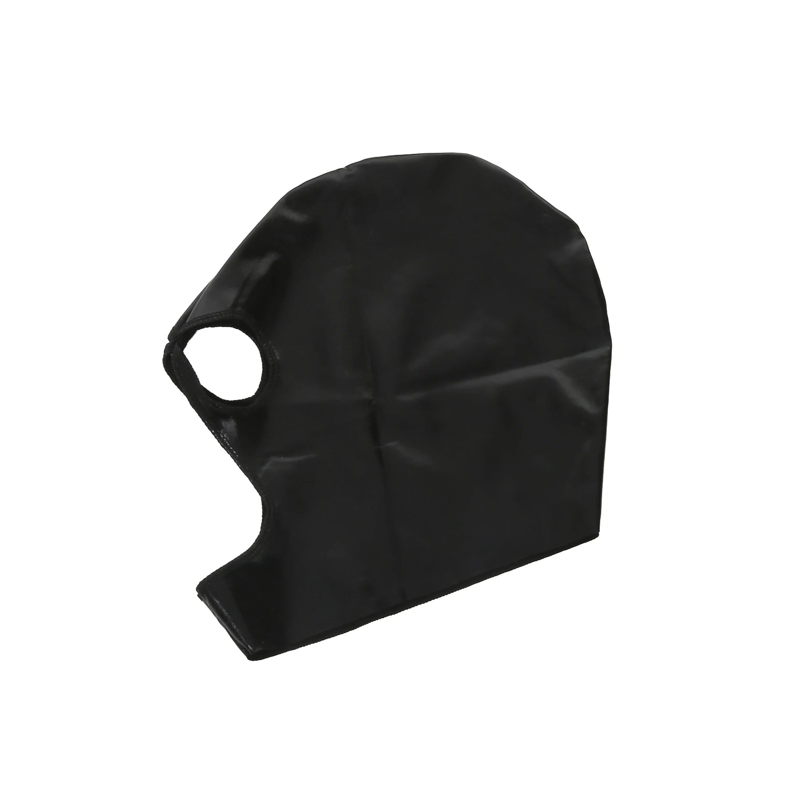 Unisex Faux Leather Hood Mask with Open Mouth Holes for Cosplay and Halloween