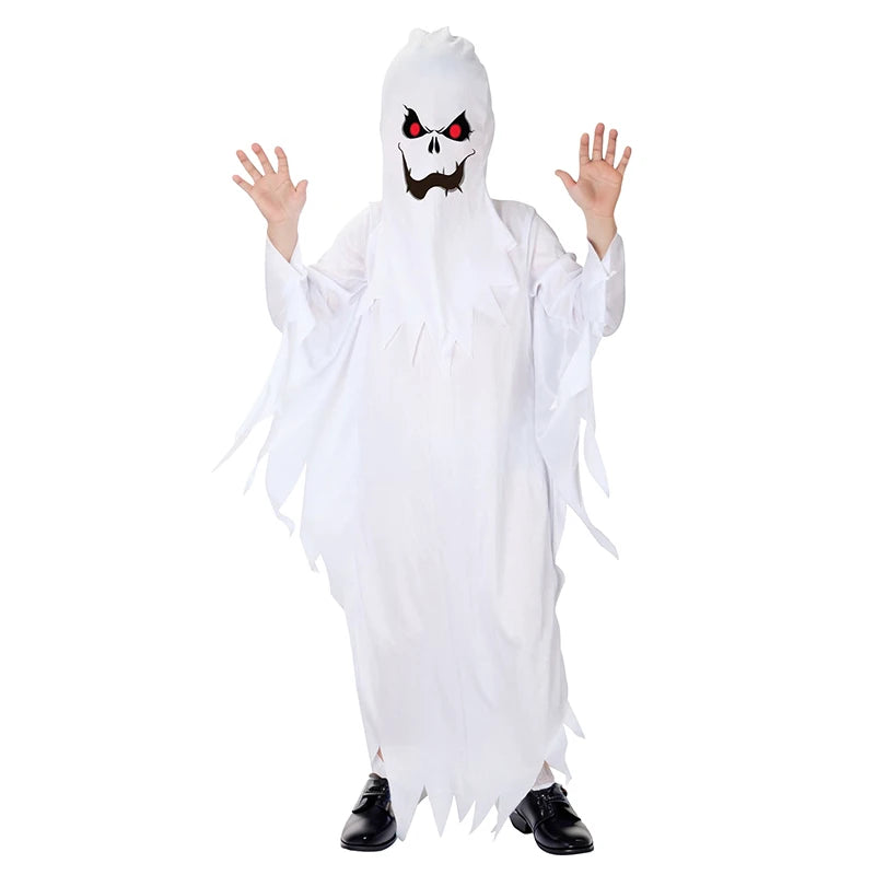 Kids Ghost Halloween Costume - Scary Cosplay Suit for Boys & Girls