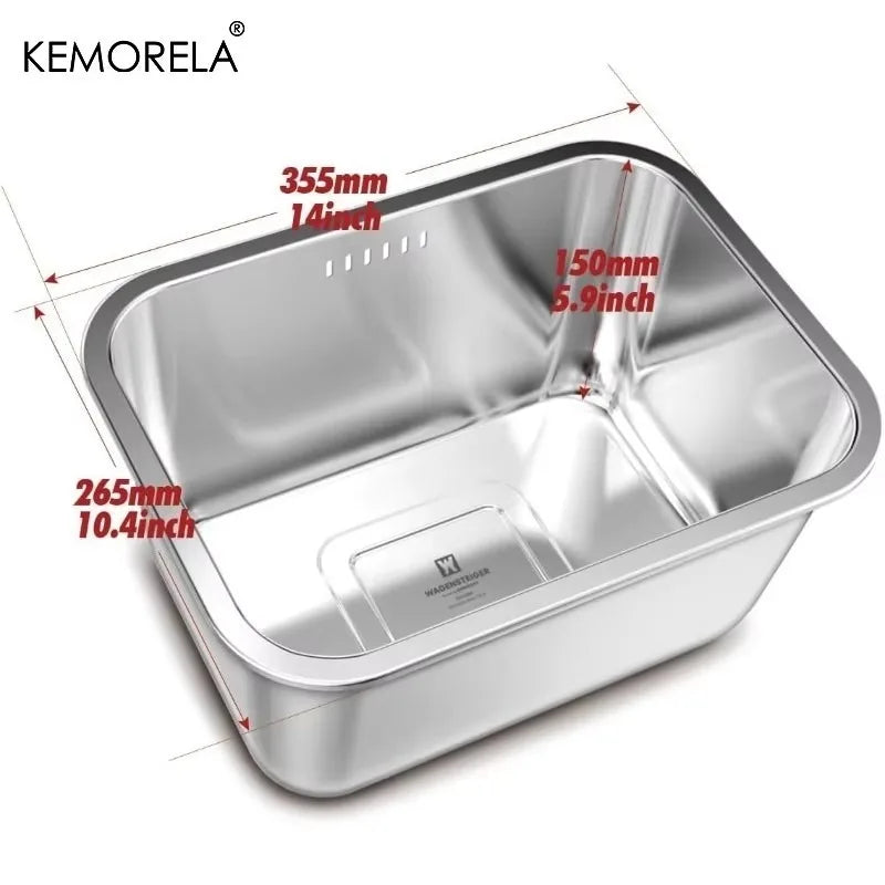 10L Stainless Steel Multipurpose Kitchen Sink Bowl - Dishwashing & Vegetable Washing
