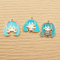 10pcs Cartoon Charm Jewelry Accessories Enamel Necklace Earrings Pendant DIY Craft Supplies Alloy Metal