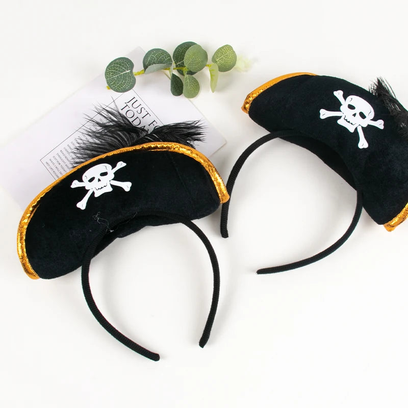 Pirate Skull Hat and Eye Patches Costume Accessories for Kids Halloween Party