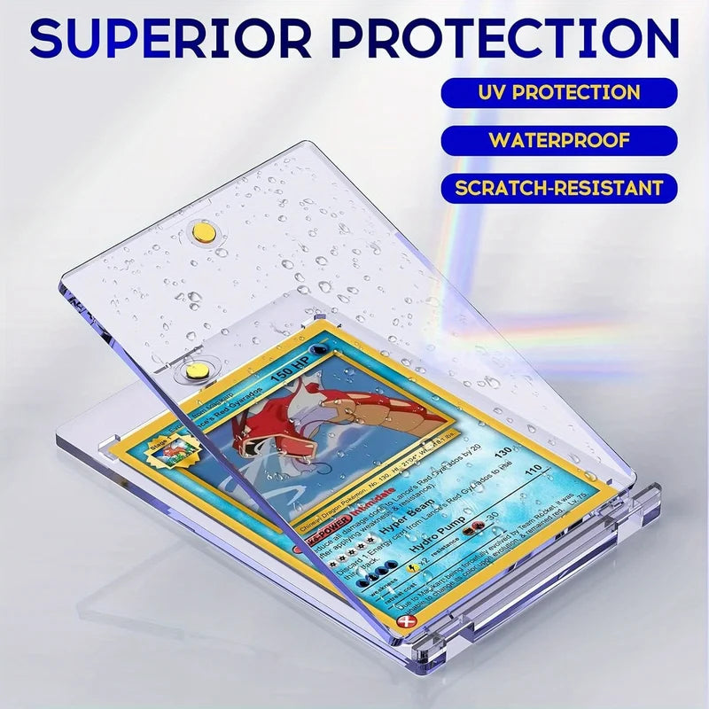 Magnetic Card Holder for Trading Cards - Hard Plastic U-V Protectors, 6-20 Cells