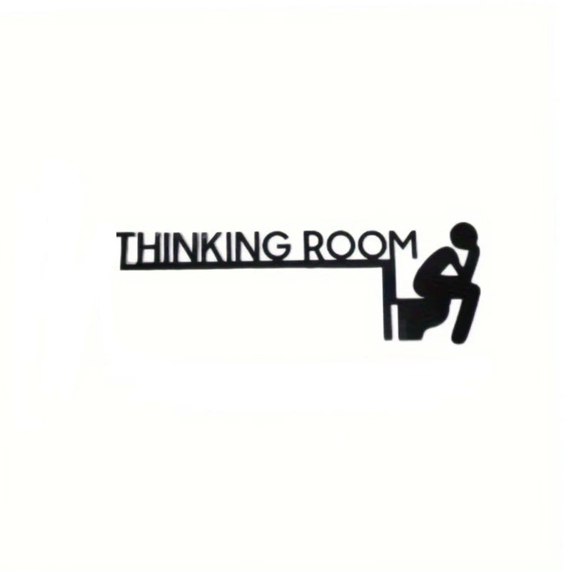 Funny Metal Bathroom Door Sign - Restroom Door Decoration Black Sign