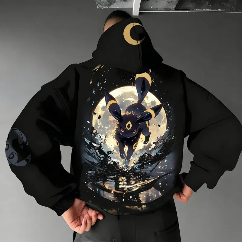 Pokémon Umbreon Handheld Game Player Men's Jumper Hoodie Casual Sports Sweater