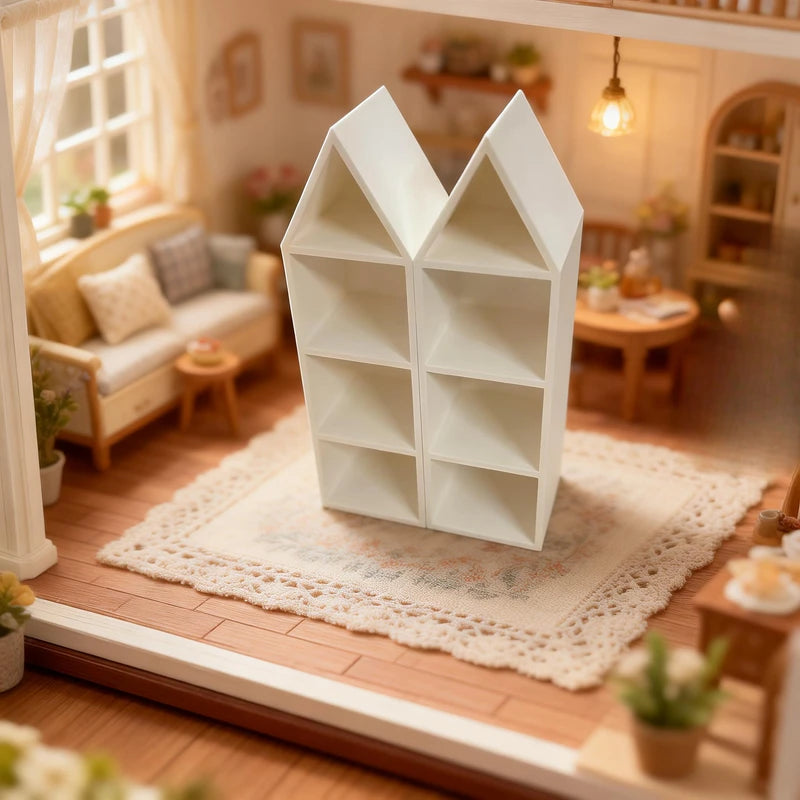 Miniature Bookshelf Model House Decor Set for Scene Decoration - 2 Pieces