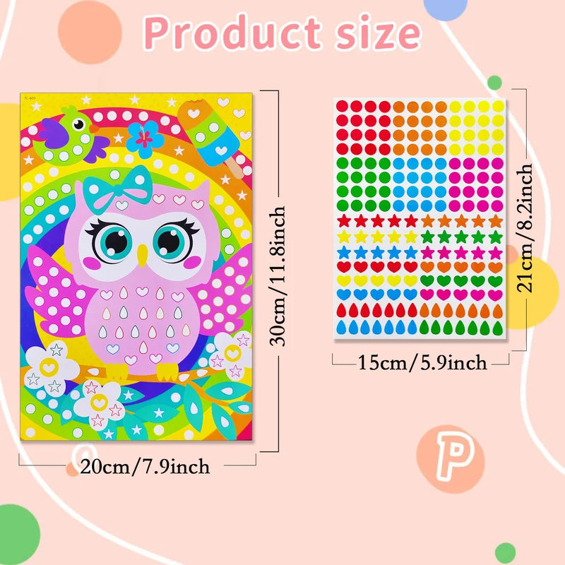 Children Dot Coloring Book with Mosaic Puzzle Stickers - Creative Educational Art Toy
