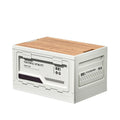 Folding Storage Box with Wooden Lid - Car Trunk Organizer, Home & Outdoor Use
