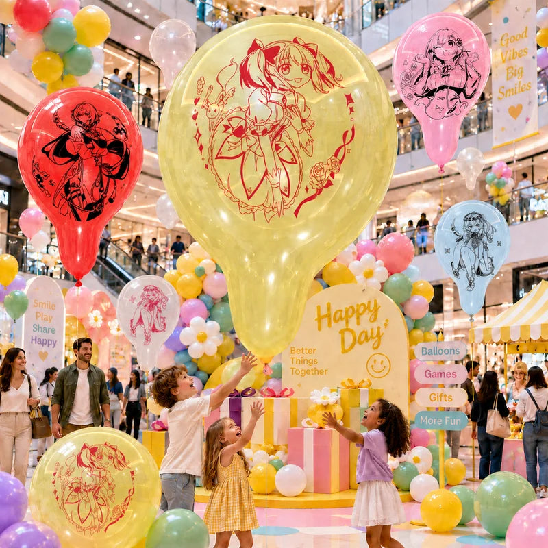 Large 32-Inch Anime Printed Latex Balloons for Birthday and Wedding Decor