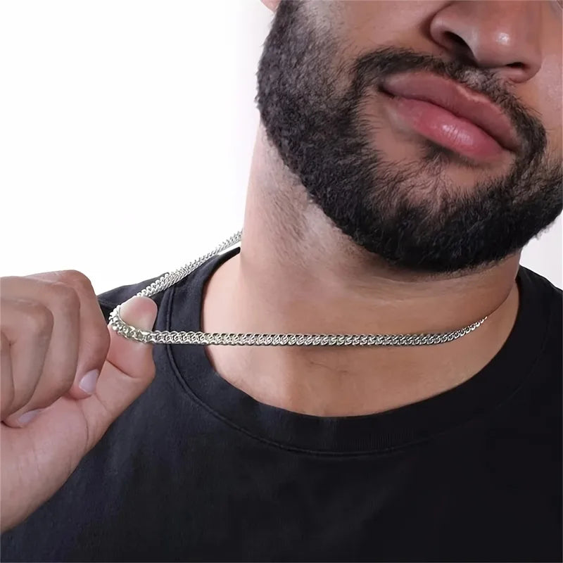 Men's Cuban Chain Necklace Gift for Him, Promise & Anniversary Jewelry