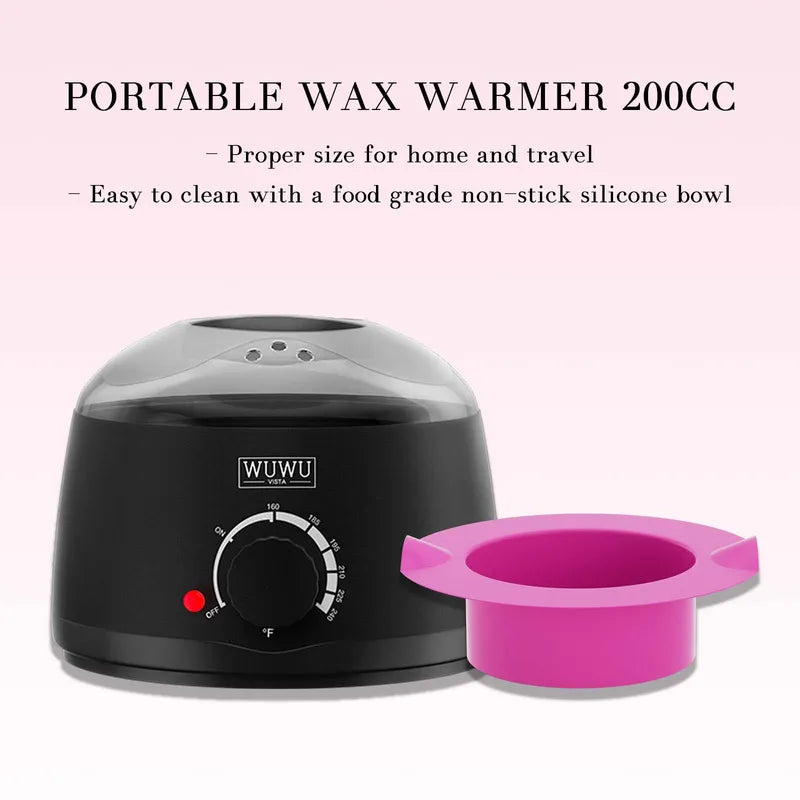 Professional Hair Removal Wax Warmer 200CC with Silicone Bowl Hot Wax Heater