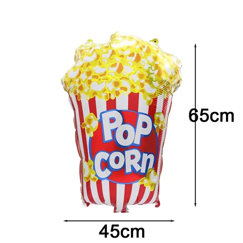 4PCS Movie Night Party Decorations Foil Balloons Sunglasses Popcorn Balloons for Birthday & Celebration