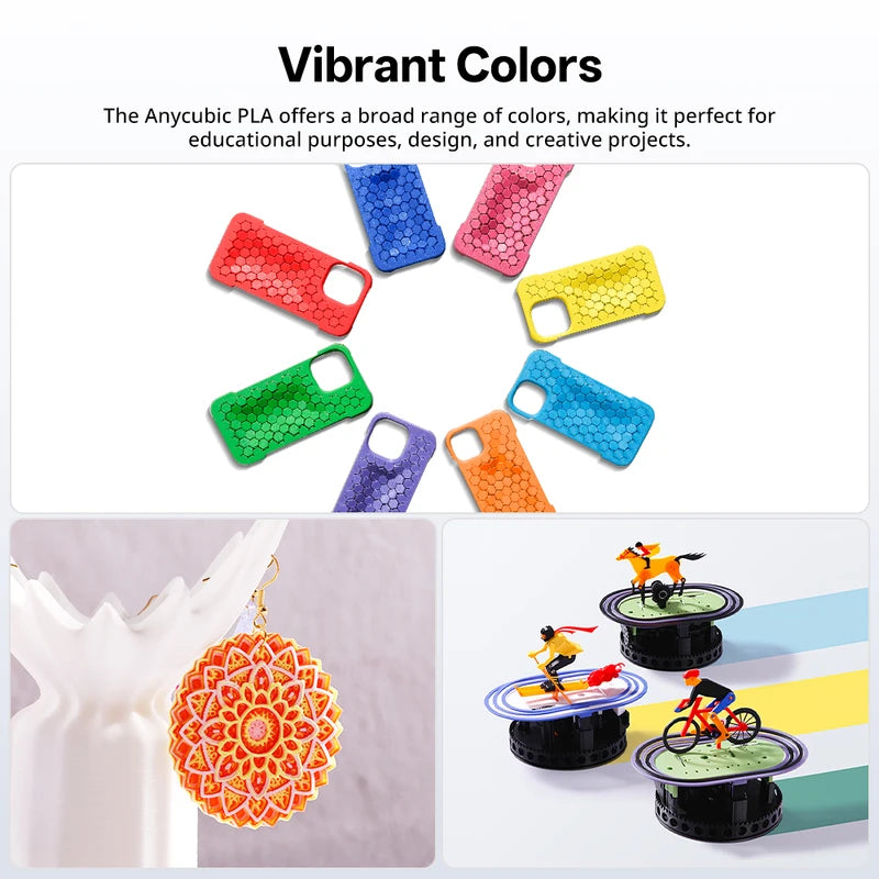 Multicolor PLA 3D Printer Filament 1.75mm 1kg Roll Eco-Friendly & Vibrant