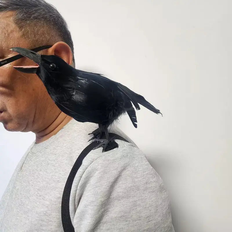 Halloween Crow Shoulder Cosplay Costume Accessories with Elastic Band - Holiday Decor