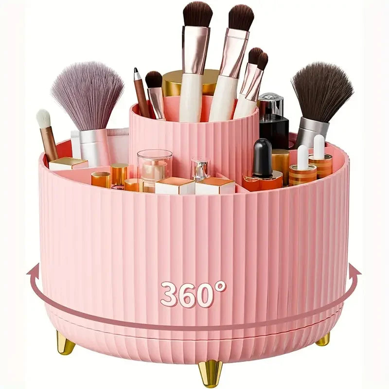 360° Rotating Makeup Storage Box Organizer Cosmetic Brush Lipstick Jewelry Holder