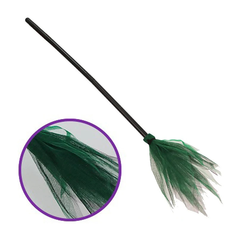 Halloween Wizard Hat and Flying Broomstick Cosplay Props Set - Party Decoration & Masquerade Accessory