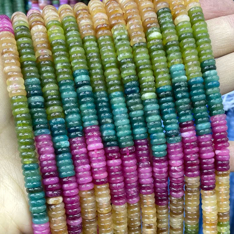 Natural Stone Flat Rondelle Beads for Jewelry Making - Abacus Spacer Beads